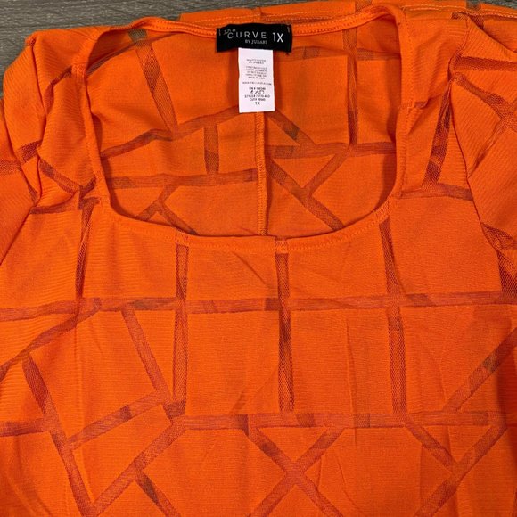 CURVE Summer Babe Midi Orange Long Sheer Transparent Dress - Picture 2 of 11